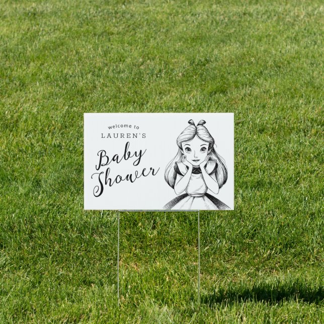 Alice in Wonderland - Cheshire Cat Baby Shower  Sign (Insitu)