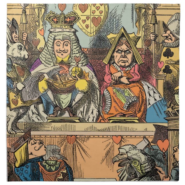 Alice in Wonderland Cheshire Cat Characters Cloth Napkin (Front)