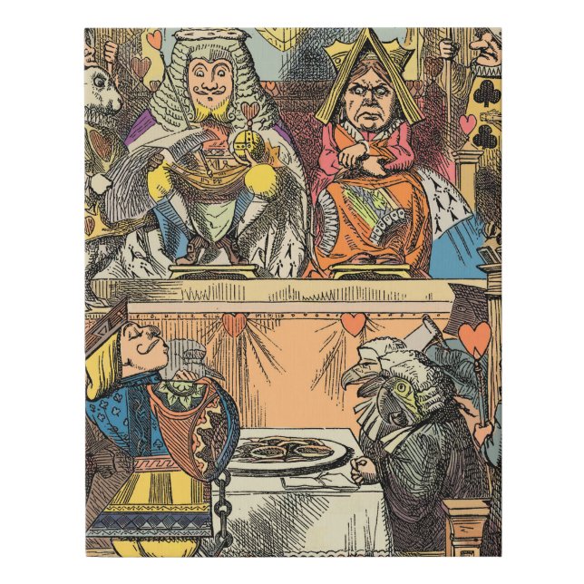 Alice in Wonderland Cheshire Cat Characters Faux Canvas Print (Front)