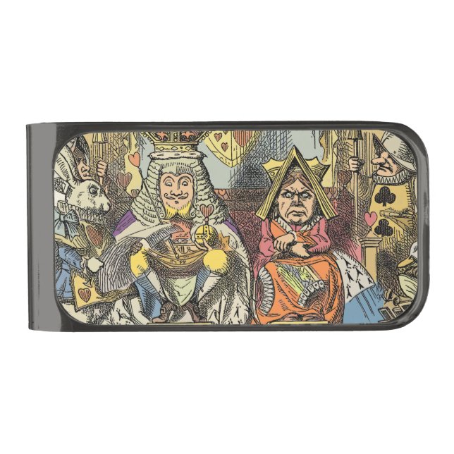 Alice in Wonderland Cheshire Cat Characters Gunmetal Finish Money Clip (Front)
