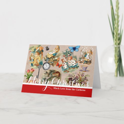 Alice in Wonderland Cheshire Cat Characters Holiday Card