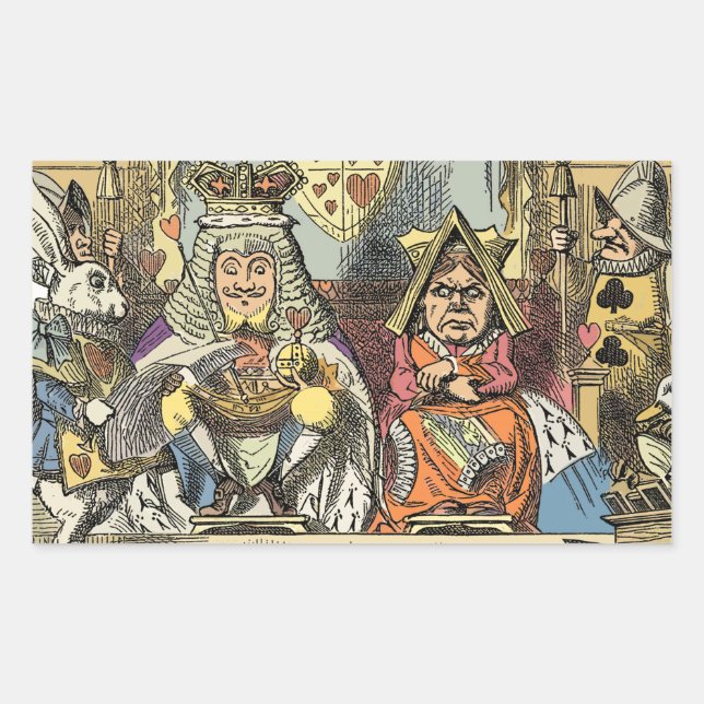 Alice in Wonderland Cheshire Cat Characters Rectangular Sticker (Front)