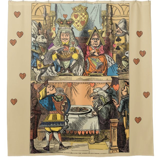 Alice in Wonderland Cheshire Cat Characters Shower Curtain (Front)
