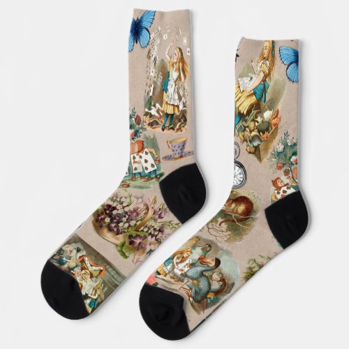 Alice in Wonderland Cheshire Cat Characters Socks