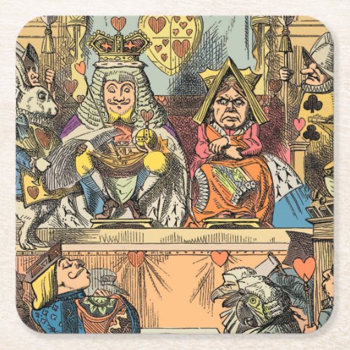 Alice in Wonderland Cheshire Cat Characters Square Paper Coaster