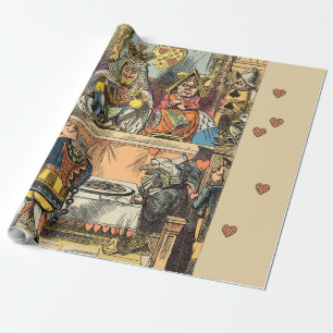 Alice in Wonderland Cheshire Cat Characters Wrapping Paper