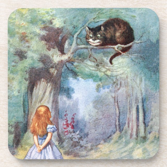 Alice in Wonderland Cheshire Cat Cork Coaster Set (Front)