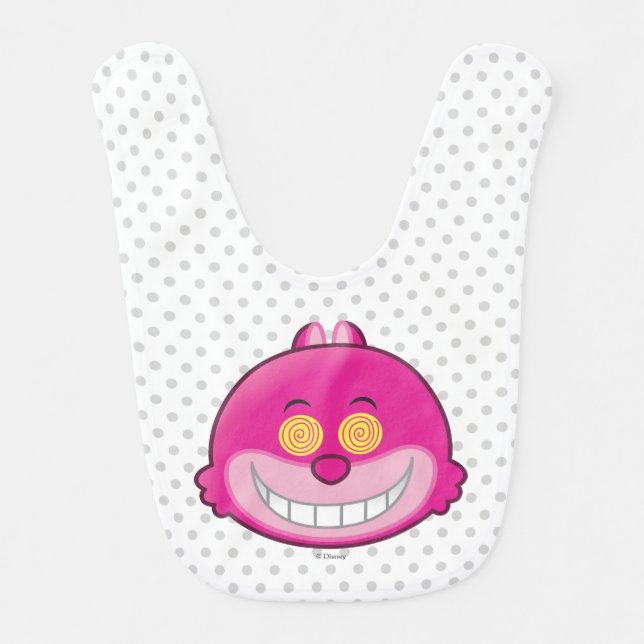Alice in Wonderland | Cheshire Cat Emoji Baby Bib (Front)