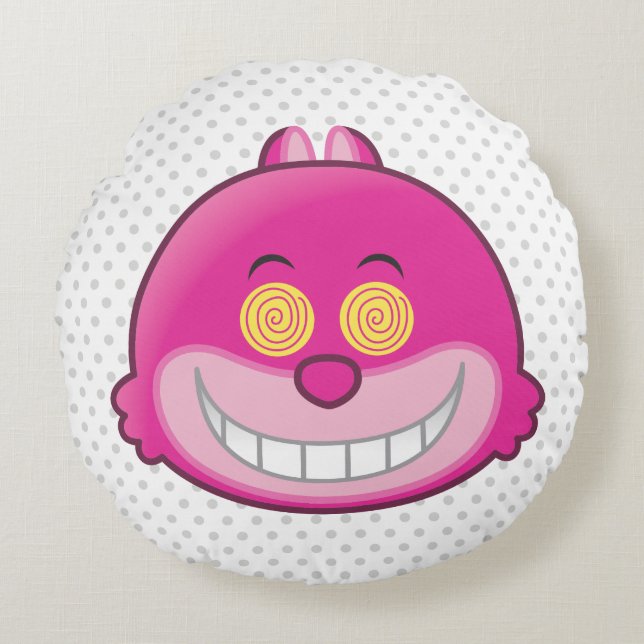 Alice in Wonderland | Cheshire Cat Emoji Round Pillow (Front)
