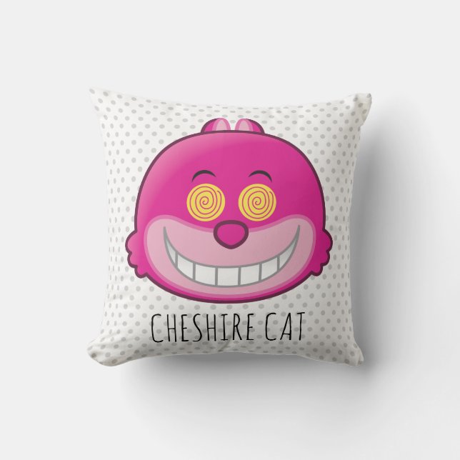 Alice in Wonderland | Cheshire Cat Emoji Throw Pillow (Front)