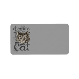 Alice In Wonderland Cheshire Cat Grunge Label
