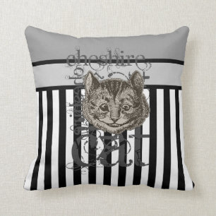 Alice In Wonderland Cheshire Cat Grunge Throw Pillow