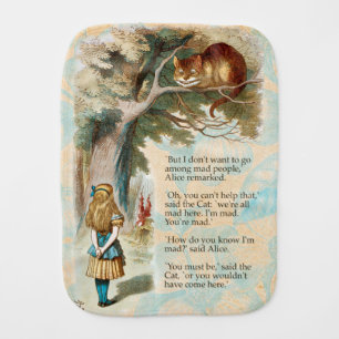 Alice in Wonderland Cheshire Cat Mad Baby Burp Cloth