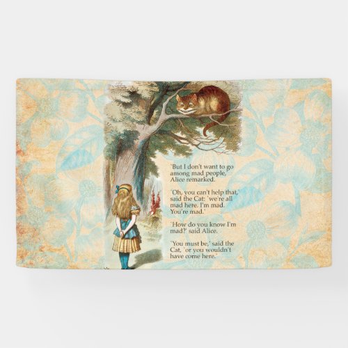 Alice in Wonderland Cheshire Cat Mad Banner
