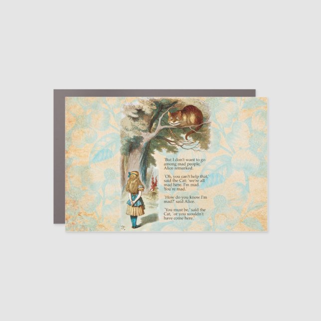 Alice in Wonderland Cheshire Cat Mad  Car Magnet (Front)