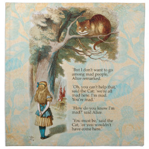 Alice in Wonderland Cheshire Cat Mad Cloth Napkin