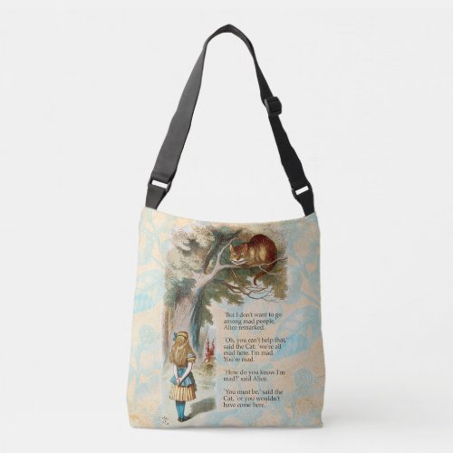 Alice in Wonderland Cheshire Cat Mad Crossbody Bag