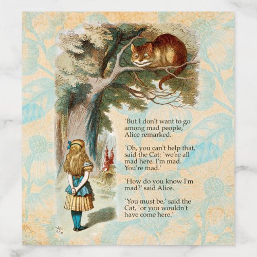 Alice in Wonderland Cheshire Cat Mad Envelope Liner
