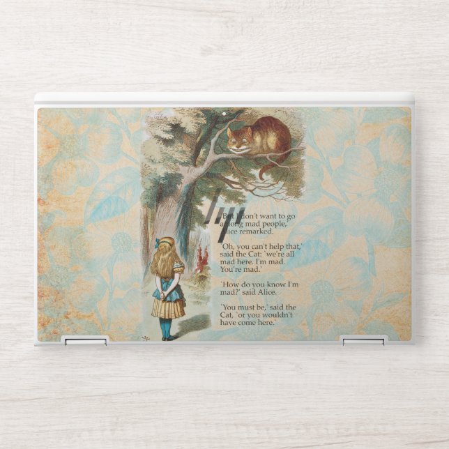 Alice in Wonderland Cheshire Cat Mad  HP Laptop Skin (Front)