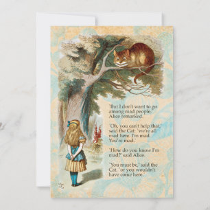 Alice in Wonderland Cheshire Cat Mad Invitation
