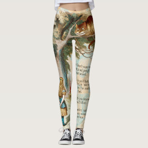 Alice in Wonderland Cheshire Cat Mad  Leggings
