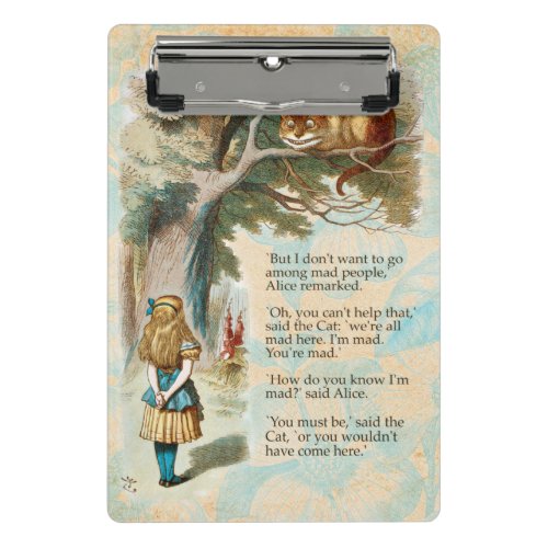 Alice in Wonderland Cheshire Cat Mad Mini Clipboard