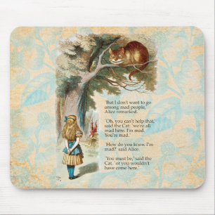 Alice in Wonderland Cheshire Cat Mad Mouse Pad