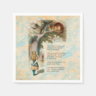 Alice in Wonderland Cheshire Cat Mad  Napkins
