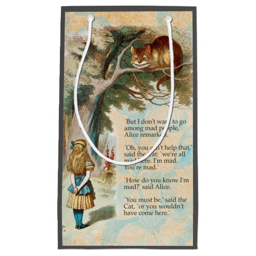 Alice in Wonderland Cheshire Cat Mad Small Gift Bag