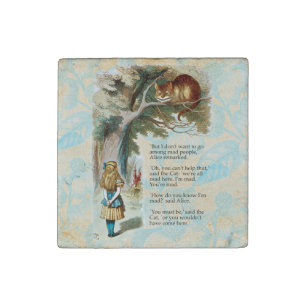 Alice in Wonderland Cheshire Cat Mad  Stone Magnet