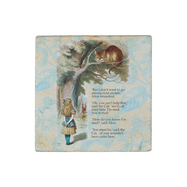 Alice in Wonderland Cheshire Cat Mad  Stone Magnet (Fourth Magnet)