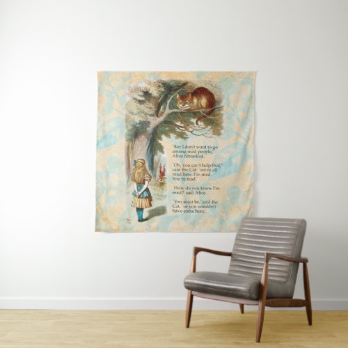 Alice in Wonderland Cheshire Cat Mad Tapestry