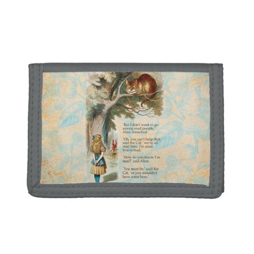 Alice in Wonderland Cheshire Cat Mad Trifold Wallet