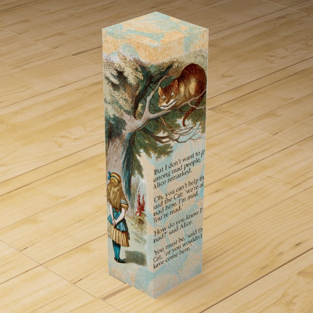 Alice in Wonderland Cheshire Cat Mad  Wine Box (Front)