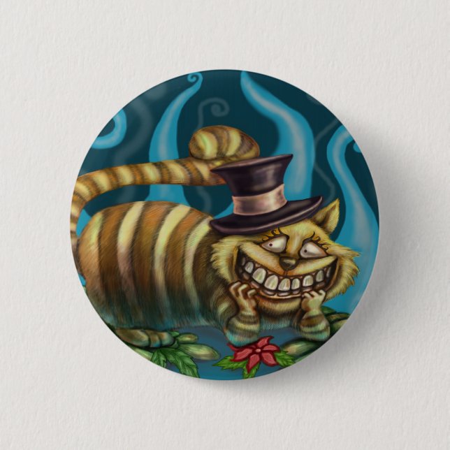Alice in Wonderland Cheshire Cat Pinback Button (Front)