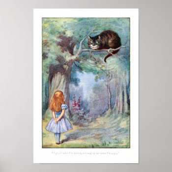 Alice In Wonderland Cheshire Cat Print Poster by imagina at Zazzle