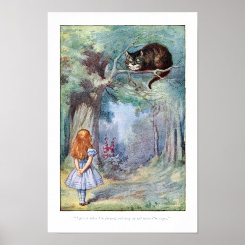 Alice in Wonderland Cheshire Cat Print Poster