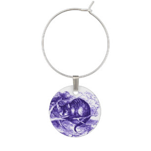Alice in Wonderland Cheshire Cat Purple Wine Charm