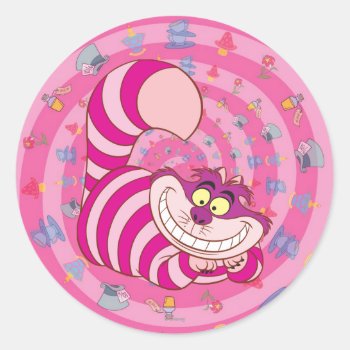 Alice In Wonderland | Cheshire Cat Smiling Classic Round Sticker by aliceinwonderland at Zazzle