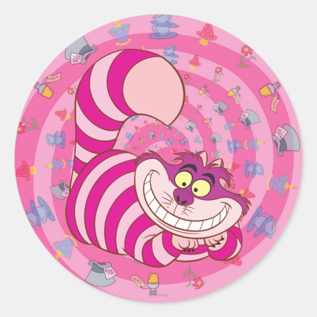 Alice in Wonderland | Cheshire Cat Smiling Classic Round Sticker (Front)