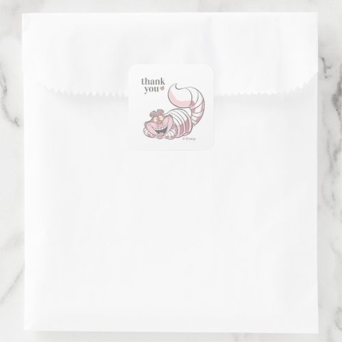 Alice in Wonderland Cheshire Cat Thank You Square Sticker