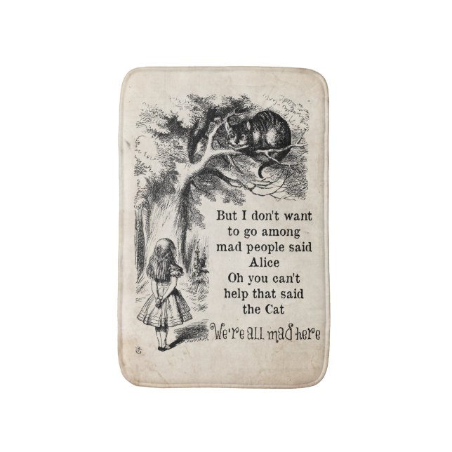 Alice in Wonderland; Cheshire Cat with Alice Bath Mat (Front Vertical)