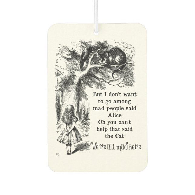 Alice in Wonderland; Cheshire Cat with Alice Car Air Freshener (Front)