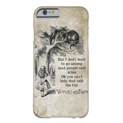 Alice in Wonderland Cheshire Cat with Alice Barely There iPhone 6 Case