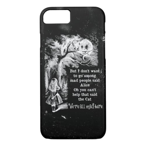 Alice in Wonderland Cheshire Cat with Alice iPhone 87 Case