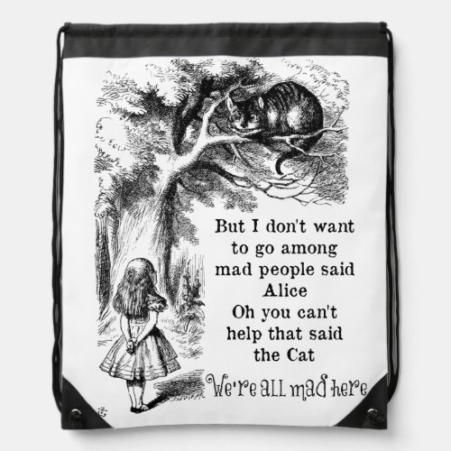Alice in Wonderland Cheshire Cat with Alice Drawstring Bag