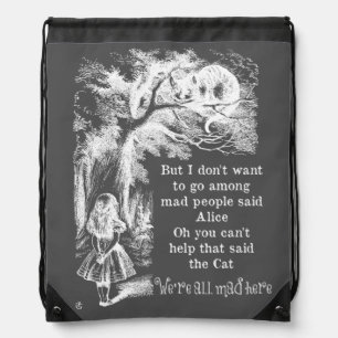 Alice in Wonderland; Cheshire Cat with Alice Drawstring Bag