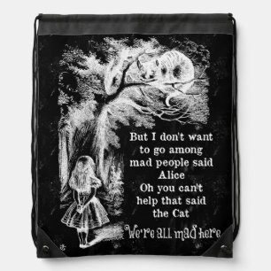 Alice in Wonderland; Cheshire Cat with Alice Drawstring Bag