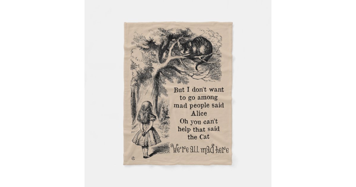 Alice in Wonderland; Cheshire Cat with Alice Fleece Blanket | Zazzle