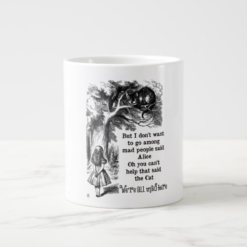 Alice in Wonderland Cheshire Cat with Alice Giant Coffee Mug